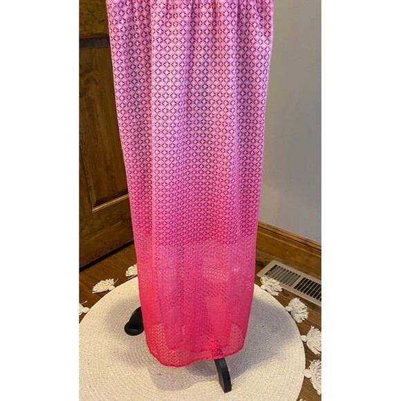 Paper Dolls Girls Mini Maxi Pink Ombré Size 12 Lace Overlay Dress - Picture 4 of 11